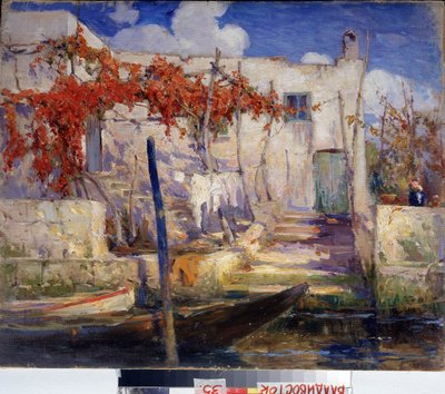 Maisema. Etelässä. (Maisema. Etelässä). Aleksanteri Fjodorovitš Gaushin (1873-1947) maalaus, öljy kankaalle, venäläinen taide, 1900-luvun alku. Primorskin valtion taidegalleria, Vladivostok (Venäjä). tekijältä Alexander Gaush