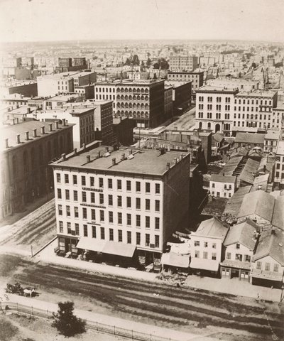 Näkymä luoteeseen Chicagon oikeustalon kupolista, 1858 tekijältä Alexander Hesler