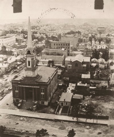 Näkymä etelään Chicagon oikeustalon kupolista, 1858 tekijältä Alexander Hesler
