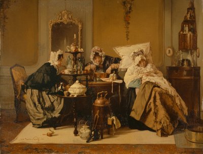 Sairas nainen, 1866 tekijältä Alexander Hugo Bakker Korff