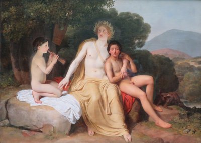 Venäjä: "Apollo, Hyacinthus ja Cyparissus soittavat musiikkia ja laulavat" Apollo, Hyacinthus ja Cyparissus soittavat musiikkia ja laulavat. tekijältä Alexander Ivanov