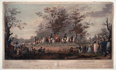 Frederic Guillaume (Frederic-Guillaume) III Preussista (1770-1840) - Liittoutuneiden hallitsijoiden arvostelu Hyde Parkissa 1814 - Prinssi Regent, Vilhelm III Preussista, Aleksanteri I (Venäjän Aleksanteri I tekijältä Alexander Ivanovich Sauerweid