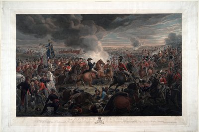 Waterloon taistelu - Sauerweid, Aleksanteri Ivanovitš (1783-1844) - 1819 - Etsaus, akvarelli - 61,6x91,3 - Yksityiskokoelma tekijältä Alexander Ivanovich Sauerweid