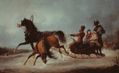 Keisarinna Elisabet kelkassa (öljy kankaalle) tekijältä Alexander Ivanovich Sauerweid