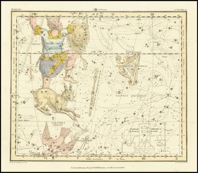 1822 - Alexander Jamieson - Orion, Psaltriem Georgii, Sceptrum Brandenburgium, Lepus ja Columba Noachi. tekijältä Alexander Jamieson
