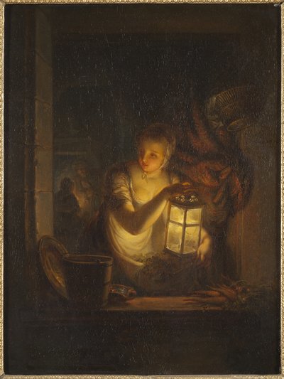 Nainen lyhdyn kanssa, 1818 tekijältä Alexander Lauréus