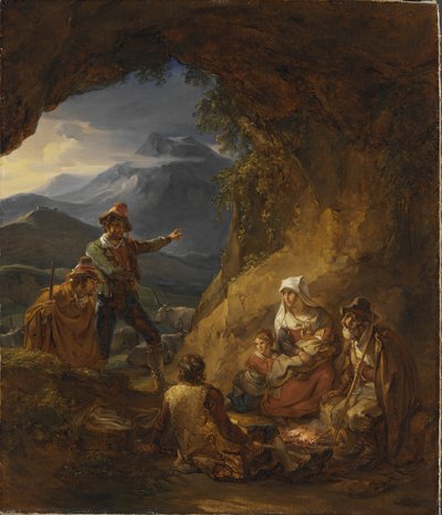 Rosvot astumassa paimenen asuntoon, 1823 tekijältä Alexander Lauréus