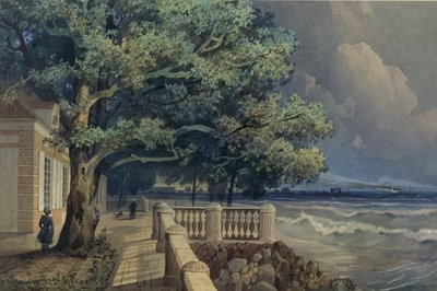 Terassi Monplaisirin palatsissa, Peterhof, 1847 tekijältä Alexander Matveyevich Dorogov