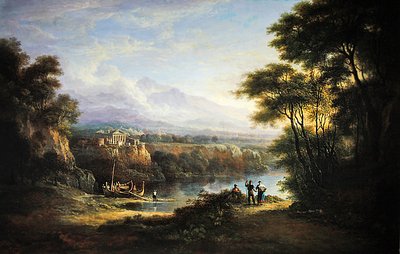 Klassinen maisema (öljy kankaalle) tekijältä Alexander Nasmyth
