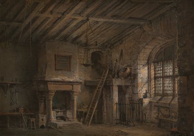 Lavasuunnittelu Heart of Midlothianille; Tolbooth tekijältä Alexander Nasmyth