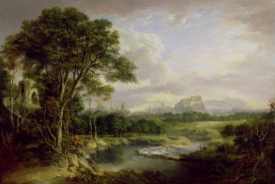 Näkymä Edinburghin kaupungista, noin 1822 (öljy kankaalle). tekijältä Alexander Nasmyth