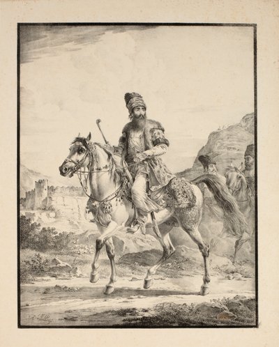 Persia hevosen selässä, 1820 tekijältä Alexander Orlowski