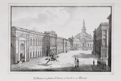 Näkymä Pietarin arsenaalista ja valimosta Sarja Näkymiä Pietarista, 1820-luku tekijältä Alexander Pluchart
