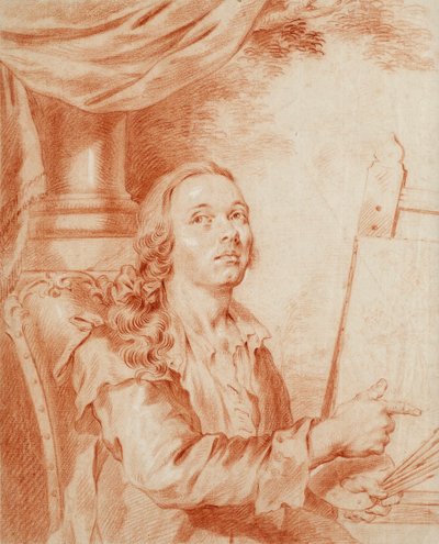 Omakuva - Alexander (Alexandre) Roslinin (1718-1793), sangviinilainen työ paperilla tekijältä Alexander Roslin