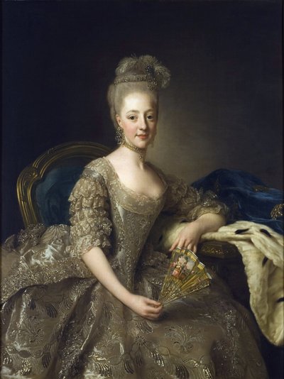 Hedwig-Elisabeth-Charlotte Schleswig-Holstein-Gottorpista - Hedwig Elisabeth Charlotte of Holstein Gottorp (1759-1818) muotokuva - Alexander (Alexandre) Roslinin (1718-1793) maalaus tekijältä Alexander Roslin