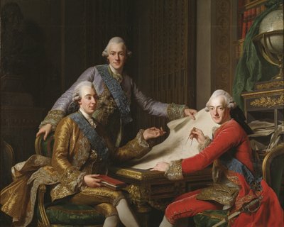 Ruotsin kuningas Kustaa III ja hänen veljensä tekijältä Alexander Roslin