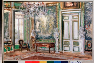 Kreivi Šeremetjevin Kuskovon palatsin kuvakudossali - Aleksanteri Valentinovitš Sredin (Sredine) (1872-1934) teos, guassi paperille tekijältä Alexander Sredin