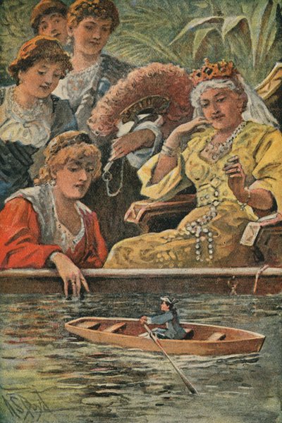 Gulliver jättiläisten maassa (värilitografia) tekijältä Alexander Stuart Boyd