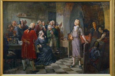 Venäjän keisarinna Elisabet vierailee M.Lomonosovin luona tekijältä Alexander Vladimirovich Makovsky