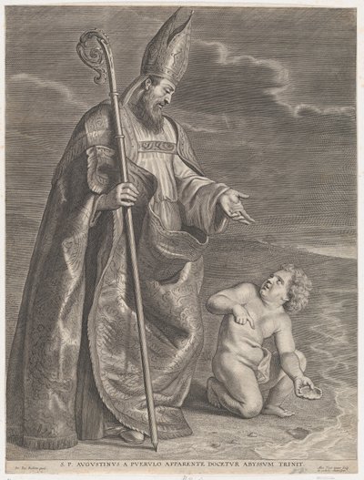 Pyhä Augustinus ilmestyy lapselle rannalla, n. 1662-95, n. 1662-95. tekijältä Alexander Voet