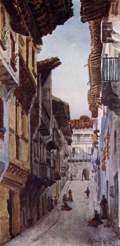 Katu Fuentarabiassa (väri litho) tekijältä Alexander Wallace Rimington