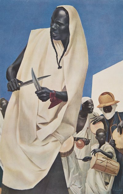 La Danse du Kuli-Kuta (Niamey) Parodie des anciens sacrifices humains du Dahomey), teoksesta Dessins et Peintures d