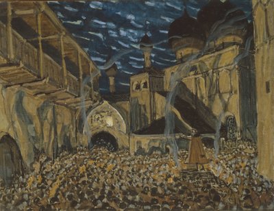 Lavastus N. Rimski-Korsakovin oopperaan Pihkovan neito, n. tekijältä Alexander Yakovlevich Golovin