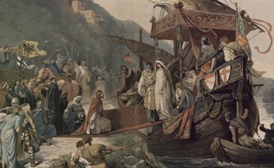 Keisari Fredrik II vastaanottaa Stolzenfelsissä morsiamensa Isabellan tekijältä Alexander Zick