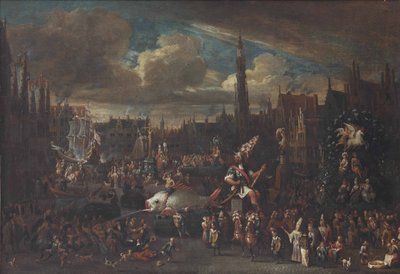 Ommegang Antwerpenissä Meirissä tekijältä Alexander van Bredael