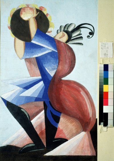Teatteriasu William Shakespearen näytelmään "Romeo ja Julia". Guassi Alexandra Alexandrovna Exter (1882-1949) 1921 State A. Radishchev Art Museum, Saratov tekijältä Alexandra Alexandrowna Exter