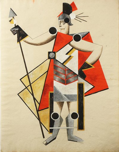 Pukusuunnittelu näytelmään Näkymätön nainen, 1924 tekijältä Alexandra Alexandrowna Exter