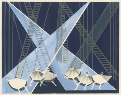 Maisemasuunnittelu portfoliosta Décors de Théâtre, 1930. tekijältä Alexandra Alexandrowna Exter