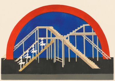 Maisemasuunnittelu portfoliosta Décors de Théâtre, 1930. tekijältä Alexandra Alexandrowna Exter