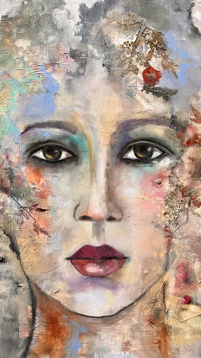 Moderni kukka-muotokuva tekijältä Alexandra Higgins