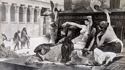 Cleopatra yrittää myrkkyjä aiheilleen - kirjoittanut Cabanel tekijältä after Alexandre Cabanel