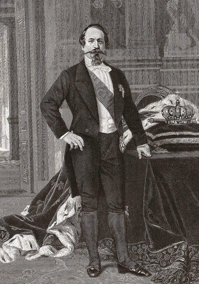 Ranskan keisarin Napoleon III:n muotokuva - grav. Alessandro Cabanelin maalauksesta. tekijältä after Alexandre Cabanel