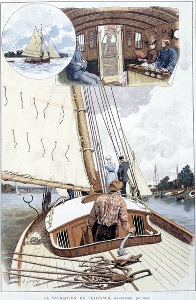 Veneily Argenteuilissa - piirustus Brun tekijältä Alexandre Brun