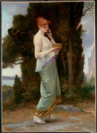 A. Cabanel, Psyche mit der Büchse der Proserpina / Gem., 1881 tekijältä Alexandre Cabanel