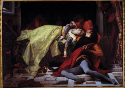 Francesca de Riminin ja Paolo Malatestan kuolema (1284). Alexandre Cabanelin (1823-1889) maalaus tekijältä Alexandre Cabanel
