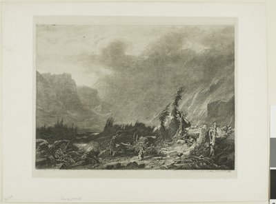 Alppien maisema tekijältä Alexandre Calame