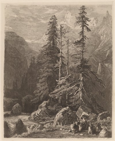 Alexandre Calamen etsauksen kokeet, I, pl. 21 tekijältä Alexandre Calame