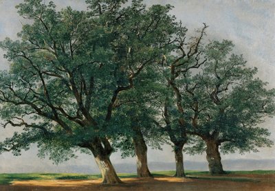 Neljä suurta puuta (öljy kankaalle) tekijältä Alexandre Calame