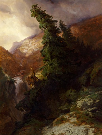 Korkean vuoriston rotko (Handeggin laakso Bernin kantonissa) tekijältä Alexandre Calame