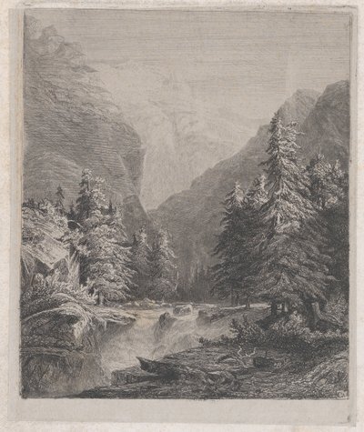 Maisema, 1800-luku. tekijältä Alexandre Calame