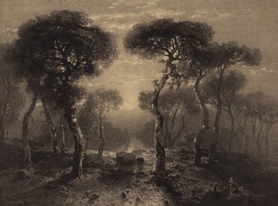 Maisema puiden kanssa tekijältä Alexandre Calame