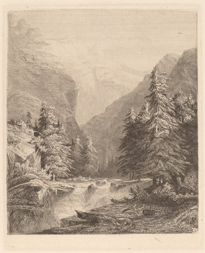 Vuoren vesiputous tekijältä Alexandre Calame