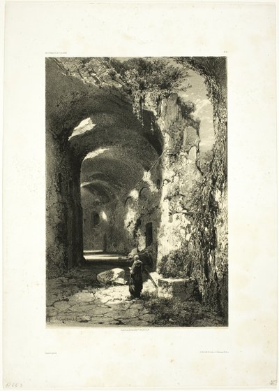 Amfiteatterin raunio Pouzzolesissa (Napolin kuningaskunta), levy 9 Oeuvres de A. Calamesta tekijältä Alexandre Calame