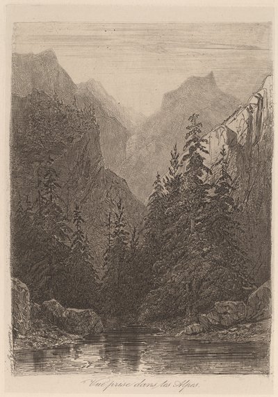 Näkymä otettu Alpeilta tekijältä Alexandre Calame