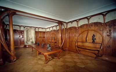 Alexandre Charpentier (1856 - 1909) yhteistyössä Alexandre Bigotin kanssa; Salle a manger noin 1901; Pariisi, Musee d