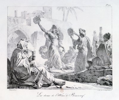 Arabitanssijoita sarjasta "Matka Levanttiin" 1819 (kaiverrus). tekijältä Alexandre Evariste Fragonard
